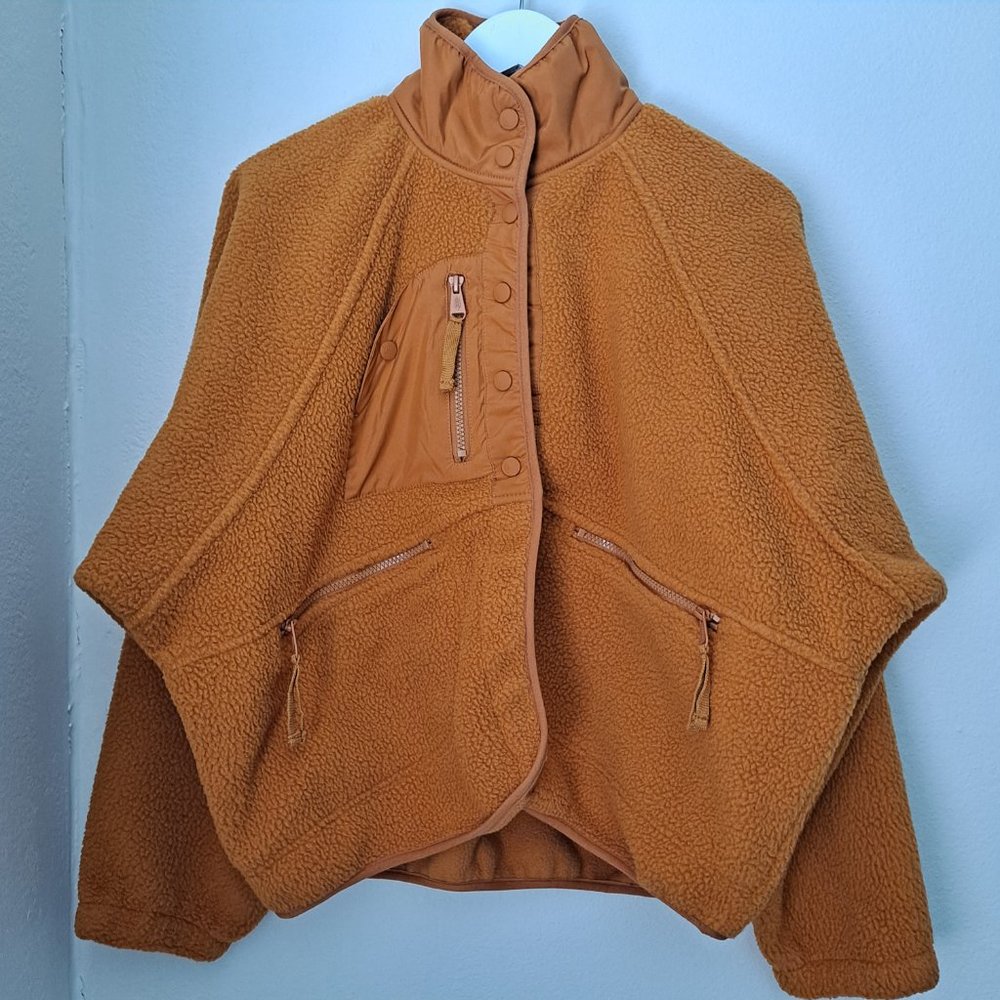 Free People Mustard Yellow Sherpa Jacket - Picture 3 of 15